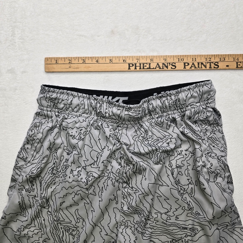 Nike Dri-FIT Topographic Print Basketball Shorts Grey White Kids Boys XL - Picture 5 of 7